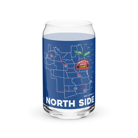 North Side Baseball - Can Shaped Glass