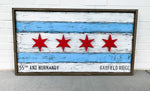 Wooden Chicago Neighborhood Flag