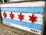 Wooden Chicago Neighborhood Flag