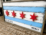 Wooden Chicago Neighborhood Flag