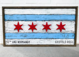 Wooden Chicago Neighborhood Flag