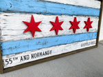 Wooden Chicago Neighborhood Flag